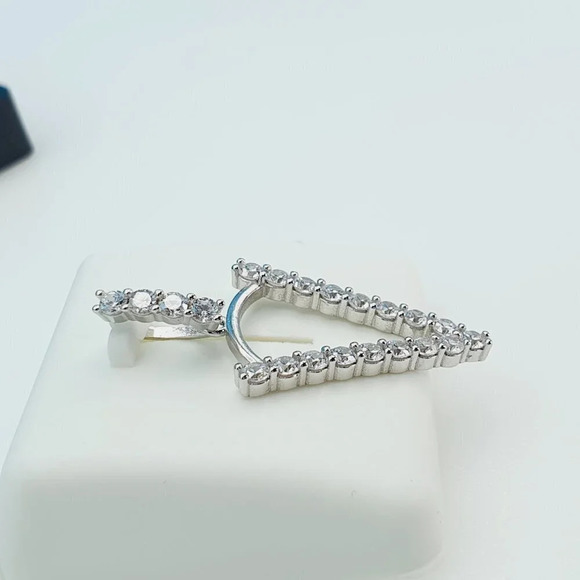 "925 Sterling Silver Cubic Zirconia Initial Pendant, UU1P6A6188 - Picture 8 of 9